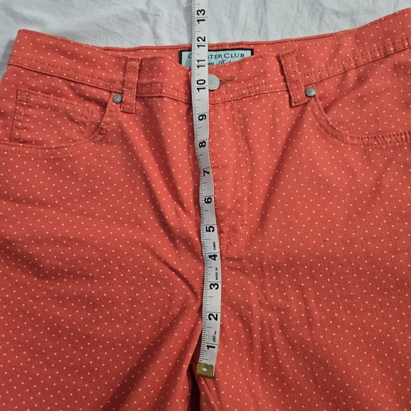 🌼3 for $15🦋 CHARTER CLUB Jeans orange Swiss dot size 6 regular straight leg - Picture 6 of 7